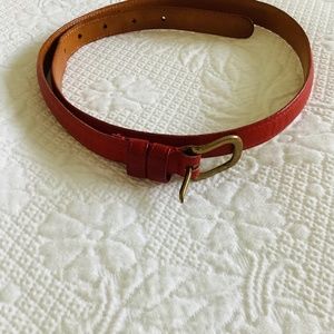 Coach Red Real Glove Tanned Cowhide with Solid Brass Buckle, Size 32,